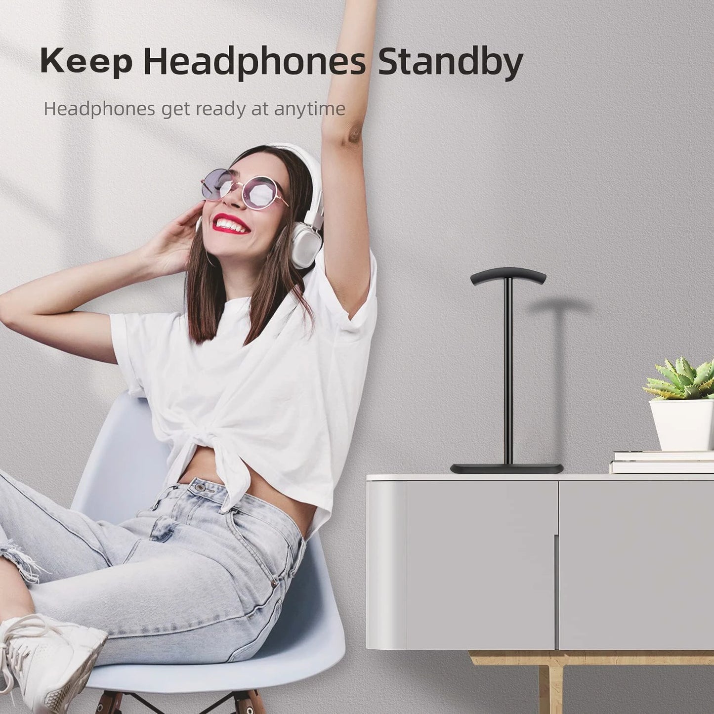 Headphone Stand, Desktop Headset Holder - Desk Earphone Stand, for All Headsets Such as Airpods Max, HyperX Gaming Headphones